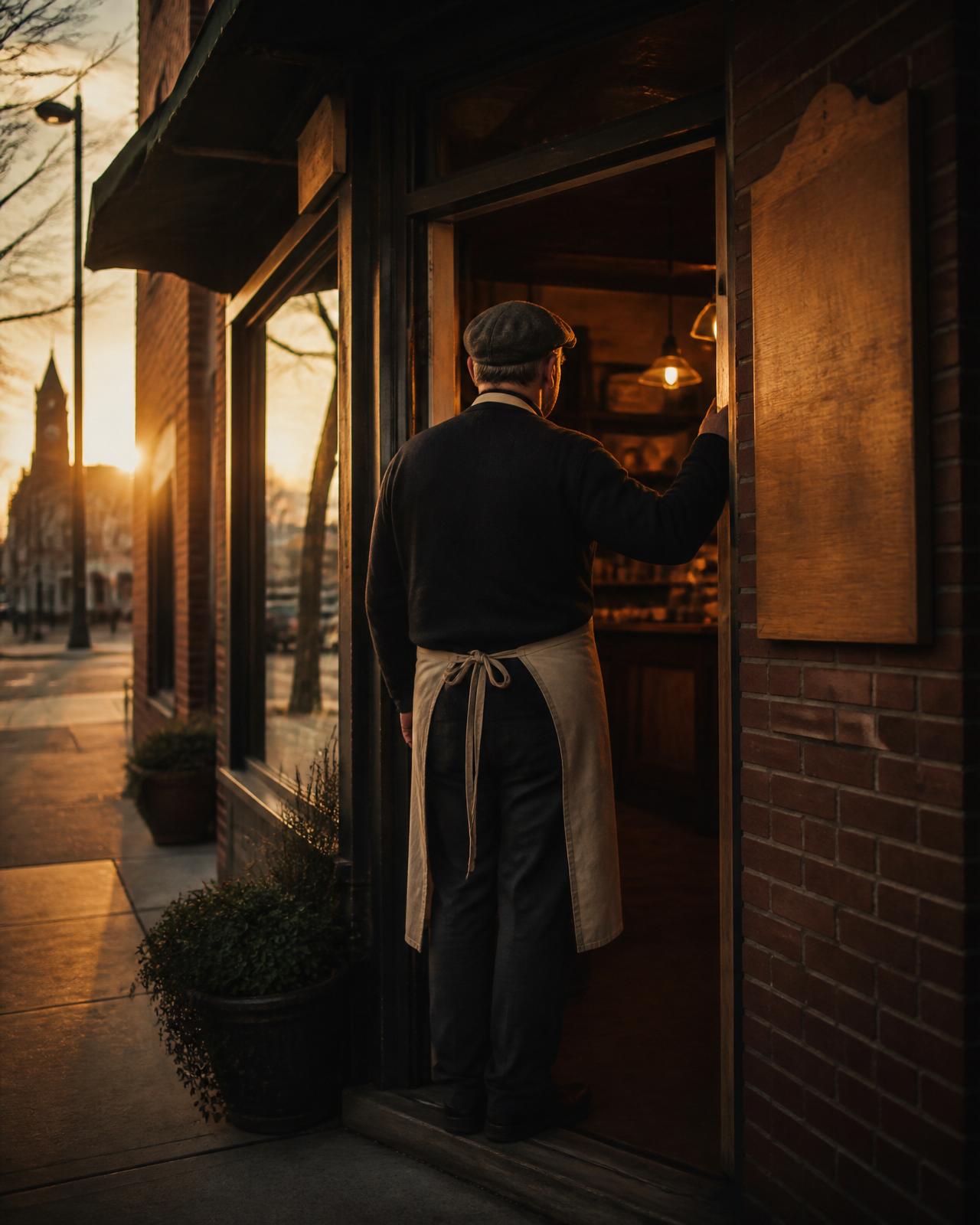 A Toledo business owner holding the door open for a neighbor