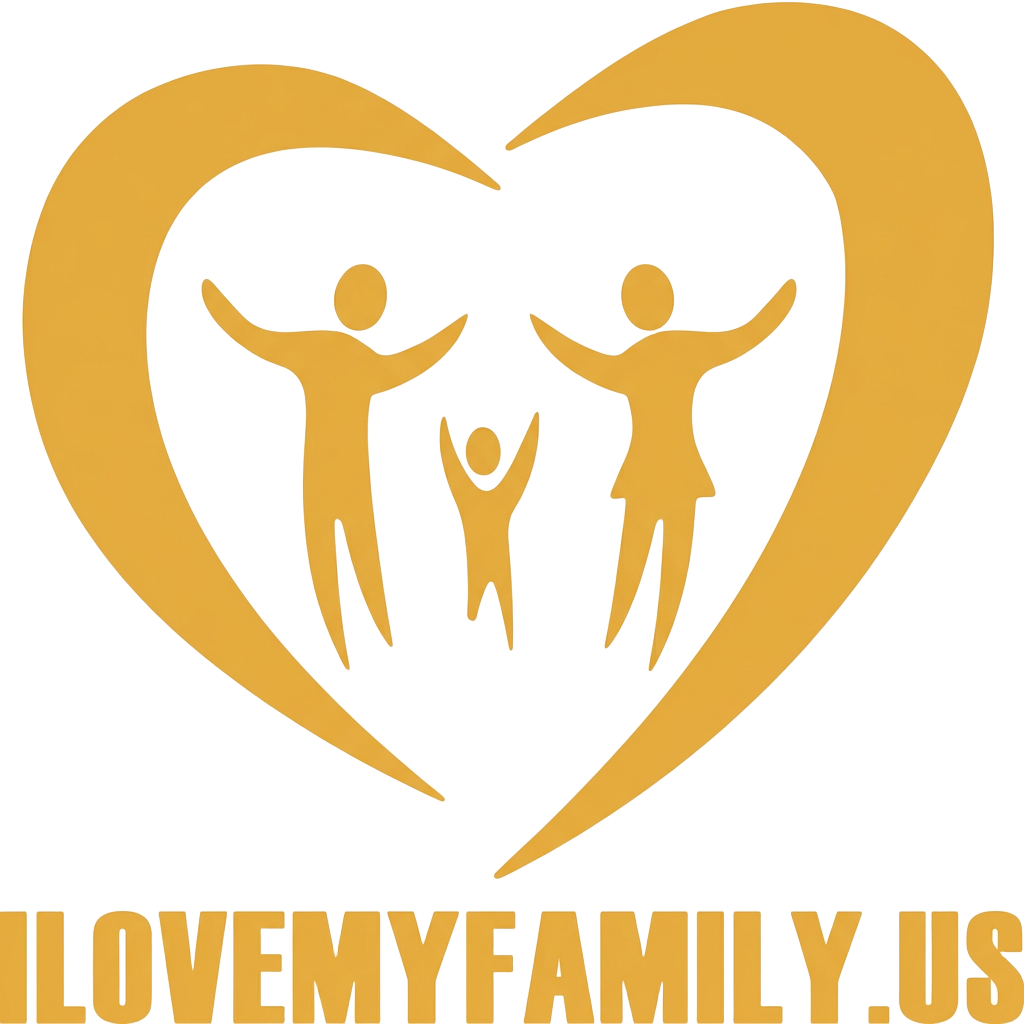 I Love My Family — a heart enclosing parents and a child